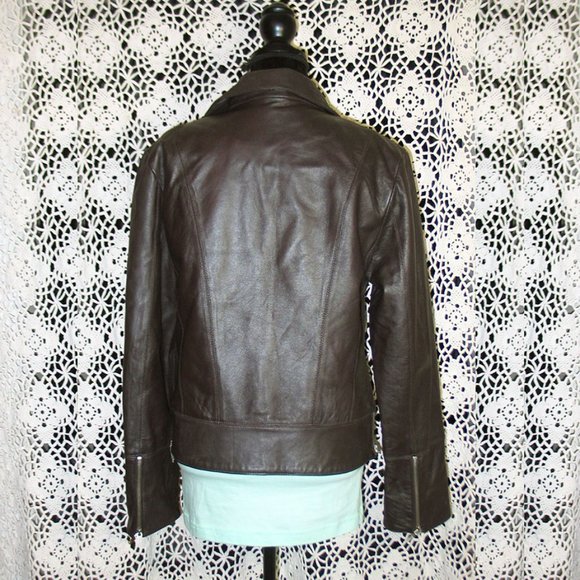 Dark Chocolate Spring/Fall leather Jacket L0026 - Picture 2 of 2